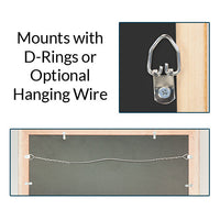 Access Cork Board™ |  Depending on the Style and Frame Size, Wall Hanging Hardware is either Sawtooth, Wire or D-Rings