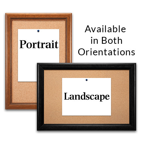 Open Face #353 Wood Framed 12 x 36 Access Cork Boards Can be Ordered in Portrait or Landscape Orientation
