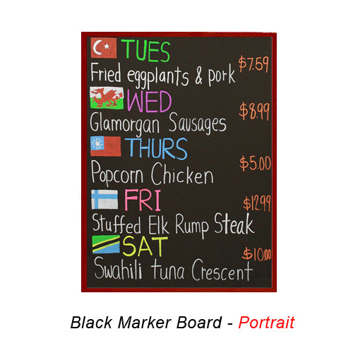VALUE LINE 18x36 BLACK DRY ERASE BOARD with WOOD FRAME (SHOWN IN PORTRAIT ORIENTATION)