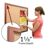 24"x24" Access Cork Board™ #353 Wood Frame Profile with 1 1/8" Overall Frame Depth