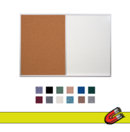 Value Line Magnetic Combo Board 18x24 Metal Framed Cork Bulletin Marker Board (Open Face with Silver Trim)