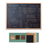 Value Line 24x48 BLACK Chalkboard with Wood Frame in Three Finishes: Light Oak, Walnut, Cherry