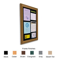 ECO-Design 24x36 Indoor Wall Mount Enclosed Cork Bulletin Board Information Center - Faux Wood