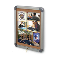 22x28 Elevator Bulletin Board with Safe Rounded Corners | Fast Change, Slim Lockable Lift-Off Frame Design