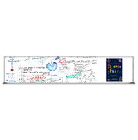 12x72 Magnetic White Dry Erase Marker Board with Silver Frame Trim | Porcelain on Steel Writing Surface