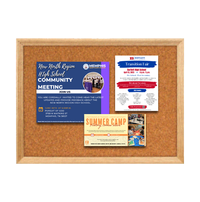 16 x 20 Wood Framed Cork Bulletin Board (with Decorative Frame Style)