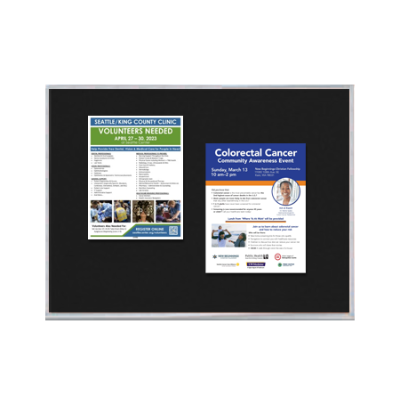 Value Line 12x48 Metal Frame Cork Bulletin Board | Open Face with Silver Trim Frame