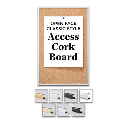 Access Cork Board™ 16" x 24" Open Face Classic Metal Framed Cork Bulletin Board