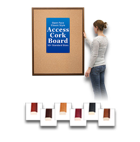 36 x 84 Access Cork Board™ Open Face Wood 353 Framed Bulletin Board