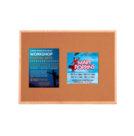 Value Line 8.5x11 Wood Framed Cork Bulletin Board | Open Face with Hardwood Trim