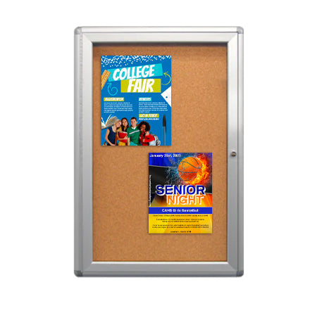 36 x 48 Indoor Enclosed Bulletin Board with Rounded Corners (Single Door)