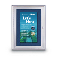 Outdoor 19 x 31 Enclosed Bulletin Boards with Lights (Radius Edge)