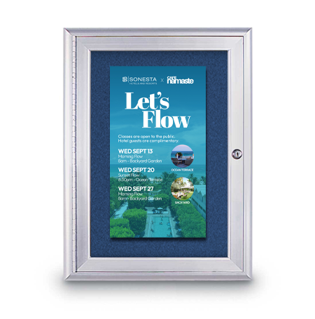 Outdoor 19 x 31 Enclosed Bulletin Boards with Lights (Radius Edge)