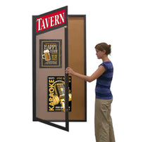 Extra Large Outdoor Enclosed Bulletin Board Display Cases with Message Header