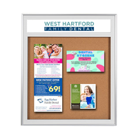 36 x 48 SwingFrame Metal Framed Designer Bulletin Boards w Personalized Header