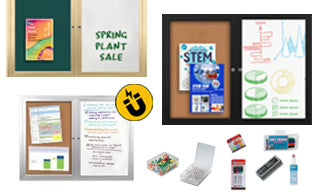 Indoor Enclosed Combo Boards | Cork Bulletin Board & Magnetic Dry Erase Marker Board