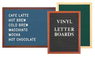 Open Face Wood Framed Vinyl Letter Boards