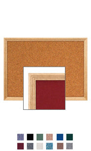 12 x 48 Wood Framed Cork Bulletin Board (with Decorative Frame Style)