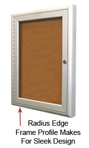 Indoor Enclosed Bulletin Board 13" x 19" with Radius Edge Corners | Black Display Case