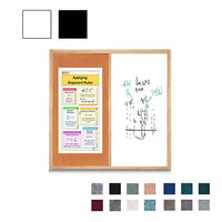Value Line Combo Board 14x14 Wood Framed Cork Bulletin Marker Board (Open Face with Wood Trim)