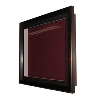 Shown in Coffee Brown Frame (Burgundy Fabric over Cork Board)