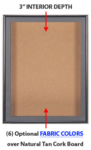 18 x 24 SwingFrame Metal Frame Designer Shadow Box Display Case with Cork Board 3 Inch Deep