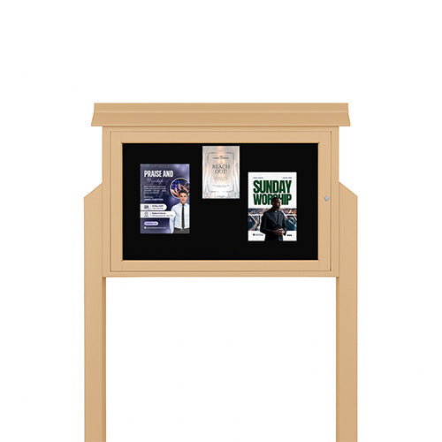 ECO-Design 42x28 Outdoor Free Standing ULTRA-SIZE Information Message Board, Double-Sided Landscape Display Cabinet