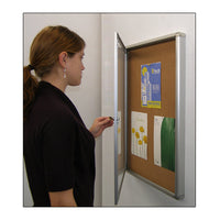 19 x 31 Indoor Enclosed Bulletin Board with Rounded Corners (Single Door)