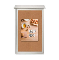 20x20 Outdoor Message Center with Cork Board Wall Mounted - LEFT Hinged