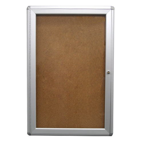 22x28 Indoor Enclosed Bulletin Board with Round Corners. Single Door