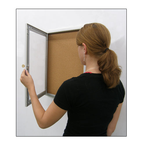 22 x 28 Outdoor Enclosed Bulletin Board | Smooth Radius Edge Corners Metal Cabinet in Four Finishes