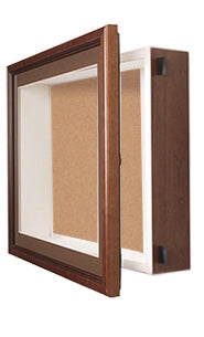 Wall Mount 22x28 Display Case Wood Framed Designer Enclosed Cork Board