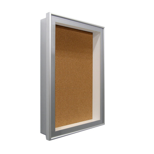 24 x 24 Metal Frame SwingFrame Designer Shadow Box with Cork Board 1 Inch Deep