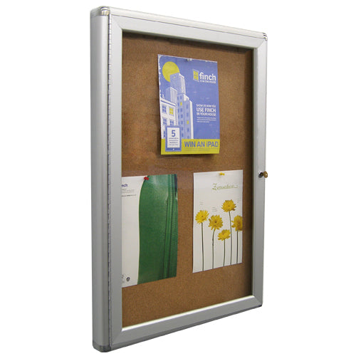 Thornton's Enclosed Cork Bulletin Board – 24x36 – Wall Mount W/ Locking Door – Framed Display Case