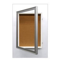 24 x 48 SwingFrame Designer Metal Frame Shadowbox Display Case w Cork Board 4 Inch Deep