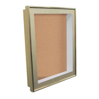 24 x 48 SwingFrame Designer 2 Inch Deep Shadow Box Display Case w Cork Board and Light - Metal Framed