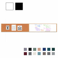 Value Line Combo Board 24x96 Wood Framed Cork Bulletin Marker Board (Open Face with Wood Trim)