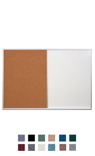 24" x 12" Combo Bulletin Board & Dry Erase White - Black Marker Board