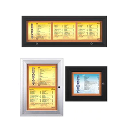Indoor Menu Cases with Lights for 8 1/2 x 11 Portrait Menu Sizes (Radius Edge)