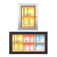 Outdoor Enclosed Menu Cases with Lights for 8 1/2" x 11" Portrait Menu (Radius Edge) Sizes