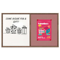 Combo Board 18x36 Decorative Wood Framed Cork Bulletin Marker Board (Open Face with Decorative Wood Trim)
