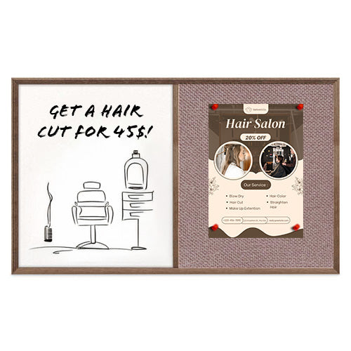Combo Board 20x16 Decorative Wood Framed Cork Bulletin Marker Board (Open Face with Decorative Wood Trim)