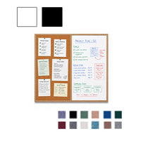 Value Line Combo Board 30x30 Wood Framed Cork Bulletin Marker Board (Open Face with Wood Trim)