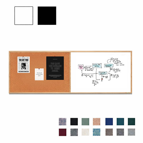 Value Line Combo Board 36x84 Wood Framed Cork Bulletin Marker Board (Open Face with Wood Trim)
