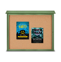 36x36 Outdoor Message Center with Cork Board Wall Mounted - LEFT Hinged
