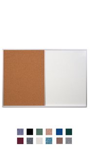 36" x 96" Combo Bulletin Board & Magnetic Dry Erase White - Black Marker Board