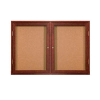WOOD ENCLOSED 40x50 BULLETIN BOARD WITH 2 DOORS (SHOWN IN CHERRY)