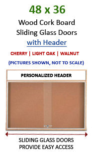 48x36 Indoor Information Board Message Centers w Tempered Glass Doors 