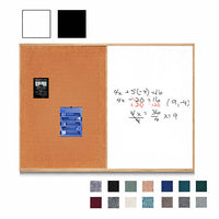 Value Line Combo Board 48x60 Wood Framed Cork Bulletin Marker Board (Open Face with Wood Trim)