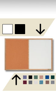 Decorative 48" x 12" Combo Bulletin Board & Dry Erase White - Black Marker Board